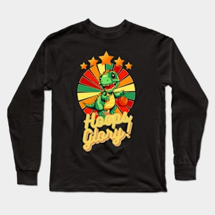 basketball dino - hoops glory retro Long Sleeve T-Shirt